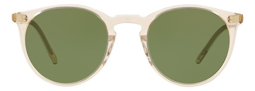 Gafas de sol O'Malley Sun Standard de Oliver Peoples, montura de acetato de color beige, lente clásica de cristal en C verde, varilla para pulir acetato, OV5183S