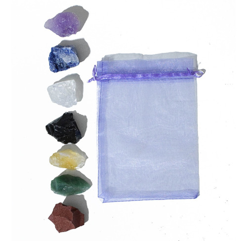 Kit 7 Chakras Piedras Energeticas Grandes En Bruto + Guia