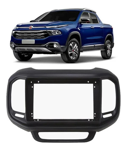 Moldura 2 Din 9 Polegadas Fiat Toro Preto Fosc