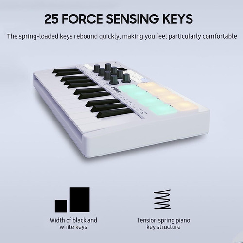 Teclado De Controle Midi De 25 Teclas Mini Teclado Usb