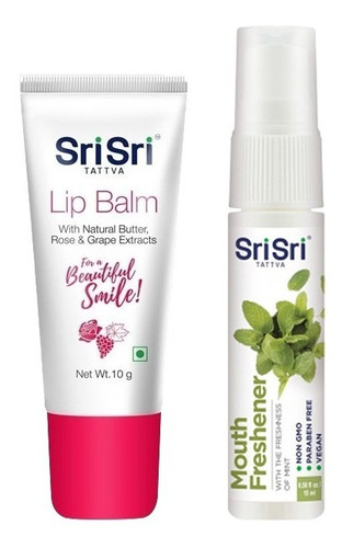 Bálsamo Labial Ayurveda + Refrescante Bucal Sri Sri Vegan 