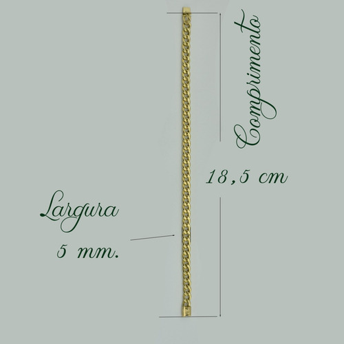 Pulseira De Ouro 18k Berloquinha Elos Grumet 5 Gramas Joia