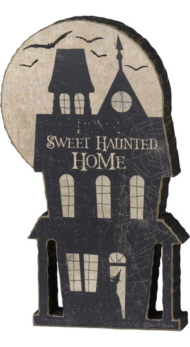 Chunky Shelf Sitter, 4.75 X 8inch, Sweet Haunted Home