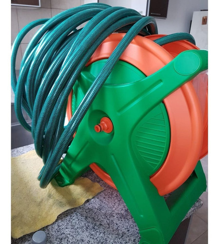 Set Carro Porta Manguera 20 Metros + Accesorios 1 Uso Ramos