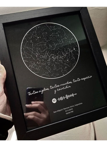 Mapa Estelar Personalizado Con Canción De Spotify - Digital