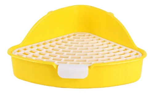Caja De Arena Triangular Mediana Para Conejos Con Rejilla