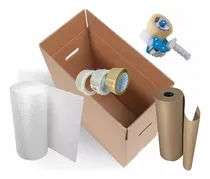 Comprar Cajas De Cartón 60x40x40 Kit Mudanza+ Tirro + Papel Burbuja