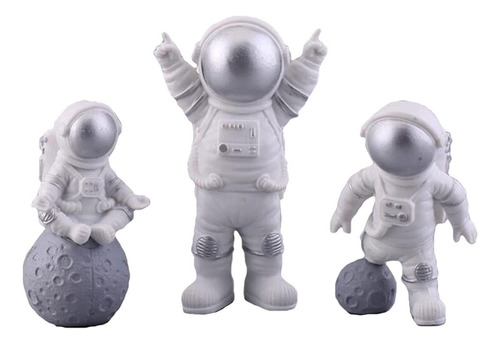 3 Piezas De Figuras Astronauta Decoración De Torta Espacio E