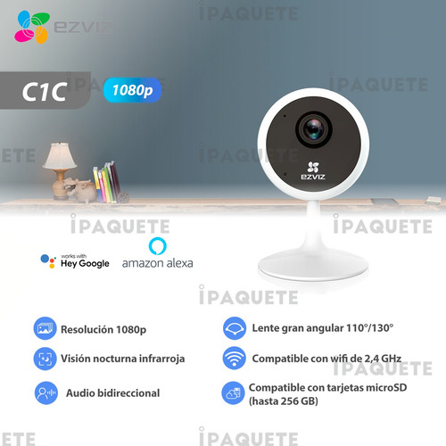 Imagen 2 de 8 de Kit X3 Camara De Seguridad Mini Ip Wifi Full Hd C1c + 32gb