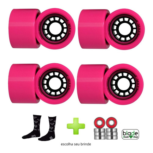 8 Rodas Traxart Quad T-maxx 62x40mm - Rosa + Brinde