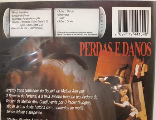 Imagem 3 de 5 de Dvd - Perdas E Danos - Jeremy Irons E Juliette Binoche