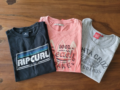 Lote De Remeras Talle 12/14 Rip Curl Wanama Santa Cruz