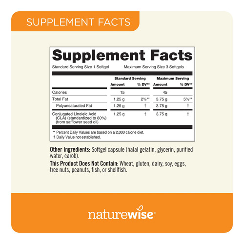 Naturewise Cla 1250 - Suplemento De Ácido Linoleico Conjugad