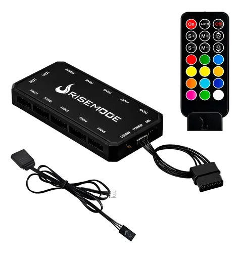 Controladora Argb 6 Pinos Do Kit Fan Rise Mode Laser Energy Preto