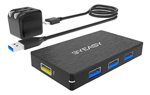 Hub Usb Alimentado Byeasy De Aluminio Usb 3.0 Hub 4 Puertos