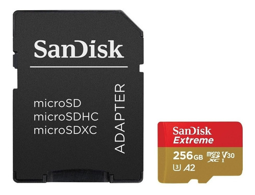 Tarjeta de memoria SanDisk SDSQXA1-256G-AN6MA Extreme con adaptador SD 256GB