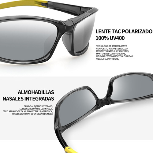 Lentes De Sol Plegables Hombre Mujer Uv Deportivos Ciclismo Anti Luz Solar De Moda Estilo Clásico Diseño Plateado