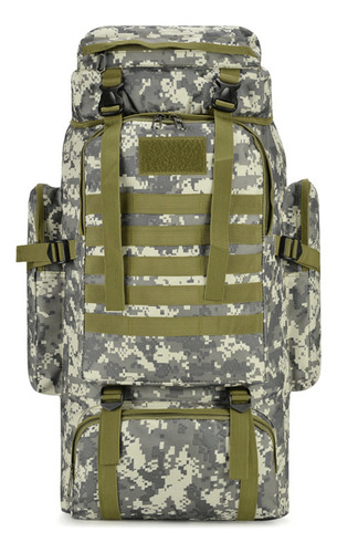 Mochila De 80 Litros, Bolsa Para Acampar Al Aire Libre Color Urbano Camuflado Diseño De La Tela Liso