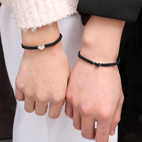 Inenimartj Pulseras A Juego Con Inicial De Corazón Para Pare