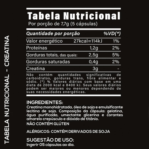 Imagem 3 de 5 de Creatina Monohidrata 3g Pure 120caps 1550mg Hf Suplements