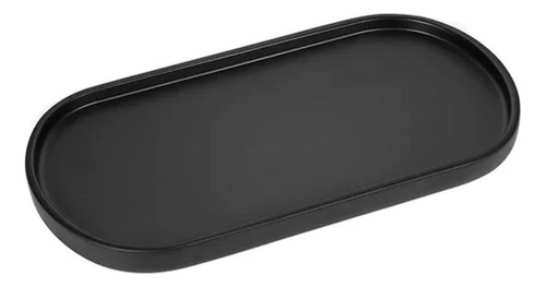 Bandeja Prato Oval 24 X 12cm Melamina Multiuso Cor Preto