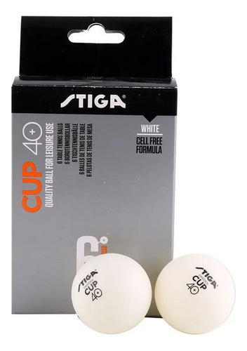 Pelotas De Ping Pong Stiga Serie Cup 40+ Caja 6 Unidades Blanco