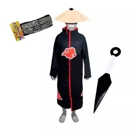 Manto Akatsuki Cosplay + Bandana Naruto Aldeia Folha Coleção em Promoção na  Americanas