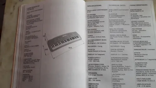 Manual De Funcionamiento De Sintetizador E-16roland (Usado)