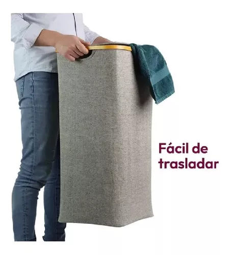 Canasto Organizador para Ropa de Tela y Bambu