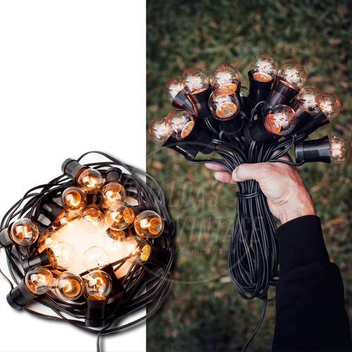 Imagen 2 de 9 de * Guirnalda De Luces P/exterior C/focos Vintage Retro 10 M
