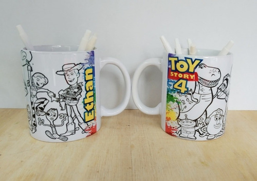 Taza Para Pintar Con Plumines Incluidos Personalizada