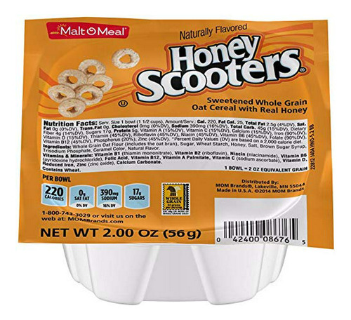 Malta O Meal Honey Nut Scooters Azucarada Cereales De Grano 