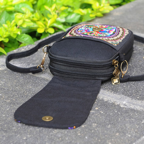Mochila Bordada De Estilo Étnico B Wallet Para Mujer Con Min