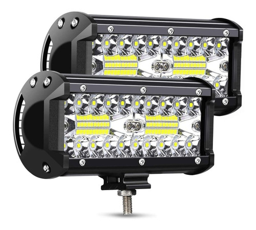 Par Faros 7''auxiliares 120w Triple-fila 6000k