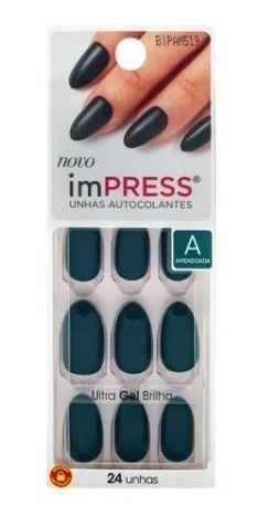 Kiss New York Impress Amendoada Unhas Autocolantes Esmerald