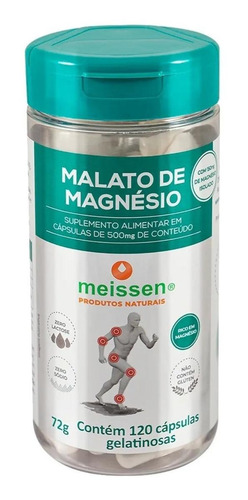 Imagem 1 de 1 de Suplemento em cápsulas Meissen Magnésio Dimalato magnesio em pote de 72g 120 un