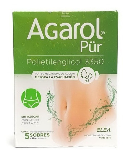 Imagen 1 de 2 de Agarol Pur Mejora La Evacuación X 5 Sobres 17 G