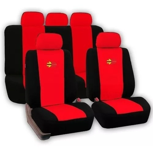 Kit Funda Cubre Asientos  Auto Deportiva + Cubre Volante