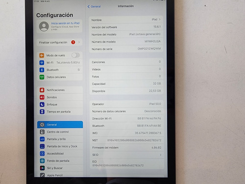 Apple iPad 8ª Generación 10.2 Pulgadas 32gb + Funda