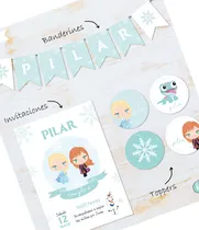 Comprar Kit Imprimible Frozen Celeste Deco + Candy Bar