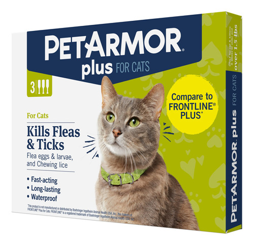 Petarmor Plus & De Pulgas Tick Tratamiento Para Gatos, Ms De
