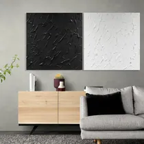 Comprar Cuadro Abstracto Diptico Moderno Pintado A Mano Texturado