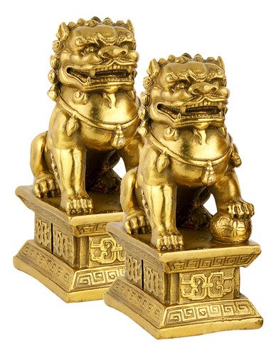 Estatua De Perros Fu Foo, 2 Unidades, Accesorios De Oficina,