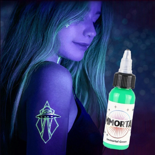 Tintas Para Tatuar Uv Brilla Noche Luz Fluorescente 1/2 Onza