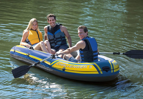 Bote Inflável Challenger 3 Intex 3 Pessoas Com Remos E Bomba