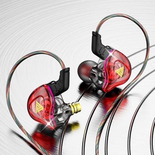 Qkz Ak6 Dmx Con Micro + Estuche Audifonos Auriculares Rojo