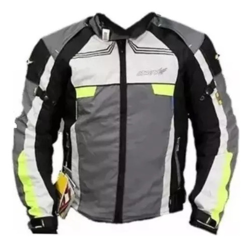 Chamarra Para Motociclista Atrox At-2117 Gris/verde