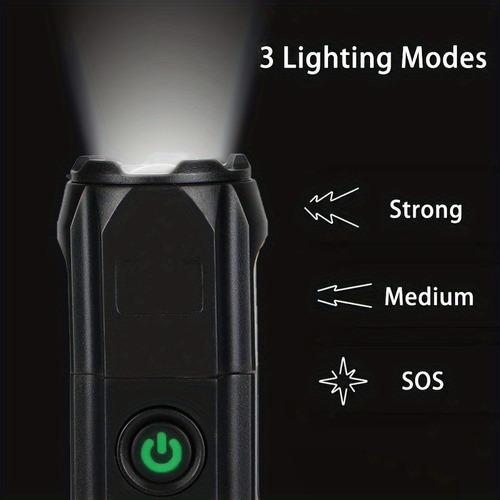 Linterna Con Zoom Ultrabrillante Portátil Recargable De 800