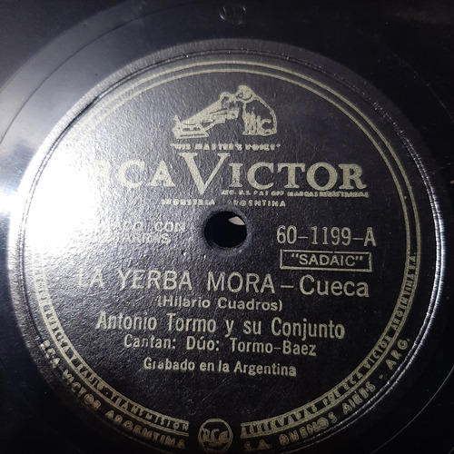 Pasta Antonio Tormo Baez Rca Victor C482