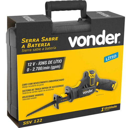 Serra Sabre Bateria 12v Ssv122 Vonder Com Lâmina Ossos Carne